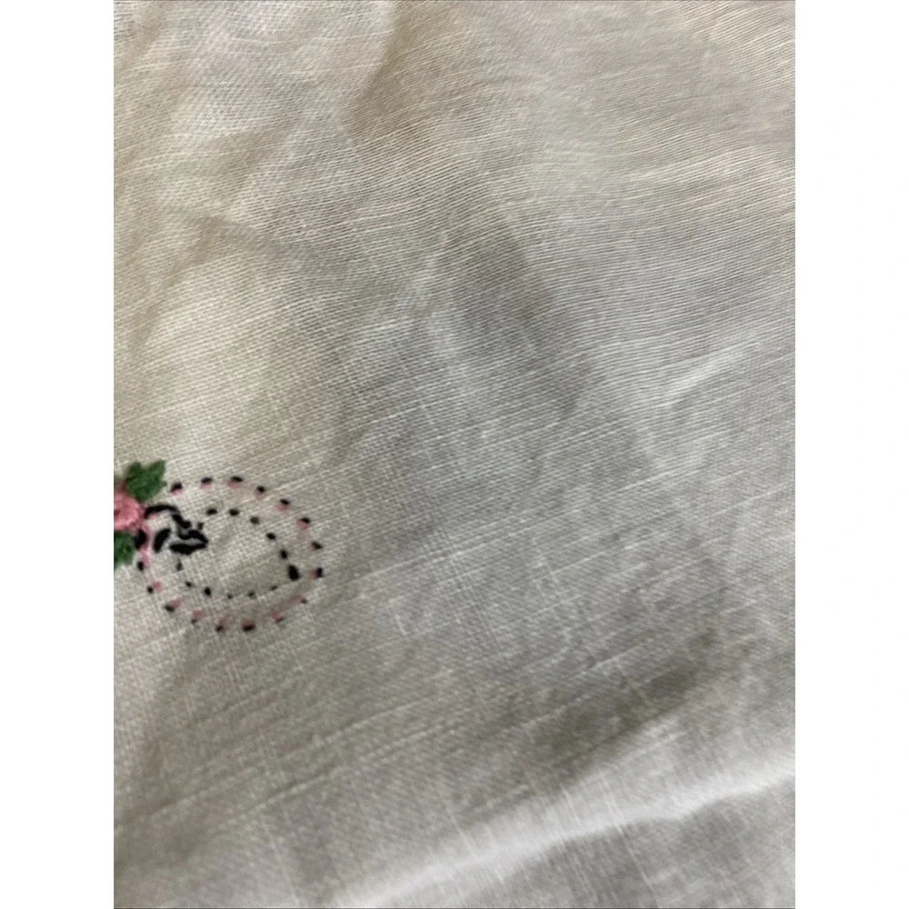 VTG Linen Card Table Cover Tablecloth 30x 29